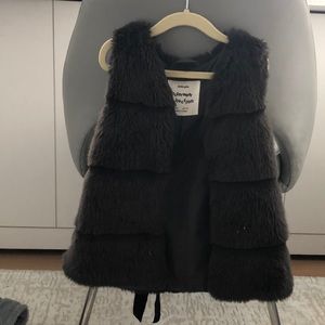 Zara girls faux fur vest
